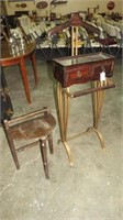 MENS BUTLER STAND & SMALL TABLE - AS IS