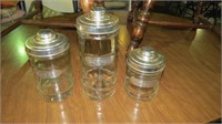 SET 3 GLASS CANNISTERS