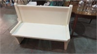 PAINTED WHITE WOOD BENCH