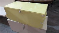 PAINTED YELLOW WOOD TRUNK/BLANKET BOX