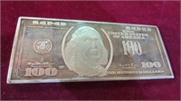 12 TROY OZ. SILVER PLATED 100 DOLLAR NOTE