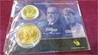 PRES HARRISON & 1ST SPOUSE MEDAL SET