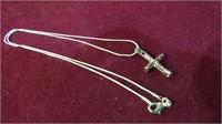 LADIES .925 STERLING CROSS NECKLACE 20"