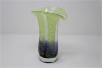 8" Heavy Vase Color Green & Blue