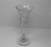 14" Cut Glass Vase