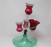 Aprox. 17" Epergne with Cranberry Inserts