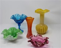 5 Misc. Pieces of Colored Glass