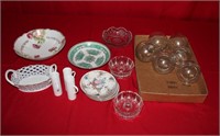 2 Box Lot Misc Glassware, Glass Balls, Ashtrays