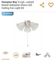 3-Light Brushed Nickel Ceiling Fan Light Kit