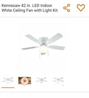 Kennesaw 42 in. LED Indoor White Ceiling Fan