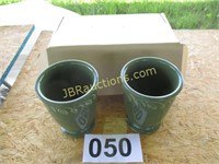 VASE SMALL , 2 PC GARDEN SET W/BOX GREEN CHINA