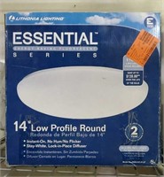 14 in. White LED Low-Profile Residential Round
