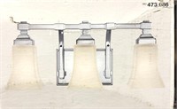 3-Light Chrome Vanity Light with Etched Glass