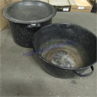 blue pots with lid