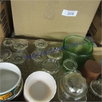 dishes- cups, jar, bowls