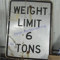 weight limit 6 tons sign