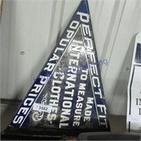 triangle blue sign- porcelain