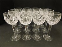 Waterford wine goblets, hex stems