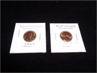 1961 & 1962P Old Lincoln Cents/Pennies