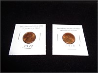 1977 & 1978P Old lincoln Cents/Pennies