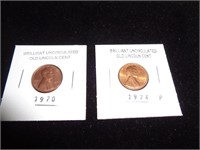1970 & 1974P Old Lincoln Cents/Pennies