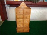 Wooden 10-Drawer Spice Cabinet
