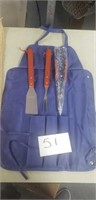 APRON WITH BBQ UTENSILS (NEW)