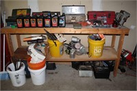 Toolboxes, pneumatic sprayers, oil