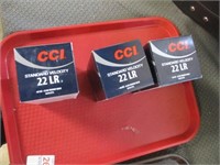 3 BOXES CCI 22 LR AMMO - 500 PER BOX