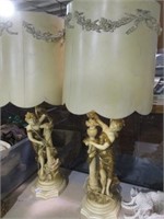 2 LARGE 42" LADY LAMPS WITH SHADES