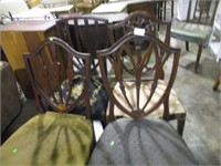 4 SHIELD BACK CHAIRS
