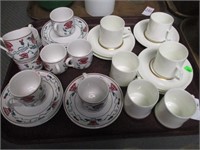 2 SETS OF SMALLER CUPS AND SAUCERS