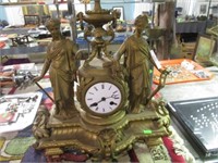 FRENCH MANTLE CLOCK WITH LADIES 16" TALL