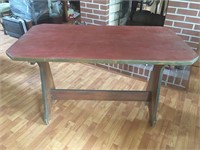 Red and Green Painted Pub Table