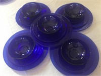 Blue Glass Dish Set - 17 pc.