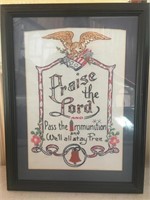 Praise the Lord & Pass the Ammunition Needlepoint