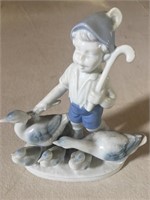 Gerold Porcelain Boy and Geese Figurine - Bavaria
