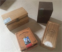 Lot of 4 Misc. Cigar Boxes