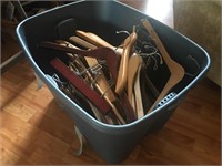 Tub of Wood Clothes Hangers