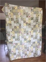 Light Yellow Floral Reversible Quilt