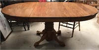 WOOD DINING TABLE CLAW FEET