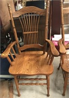 WOOD DINING CHAIRS WITH ARMS