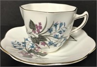 ROYAL SEAGRAVE BLUE FLORAL BONE CHINA CUP