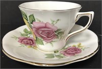 ROYAL SEAGRAVE PINK YELLOW CHINA CUP SAUCE
