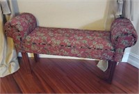 Rolled Arm Fabric Bench Seat