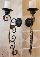 2 Wall Sconces with Battery Operated Candles