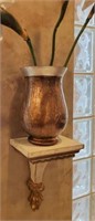 Wall Sconce with Glass Gold Vase Master Bath