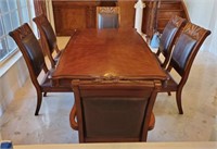 Pedestal Wood Dining Room Table and Chairs