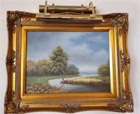 Gold Frame Landscape oil Painting
