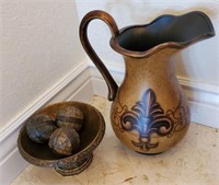 Pitcher and Decorative Bowl